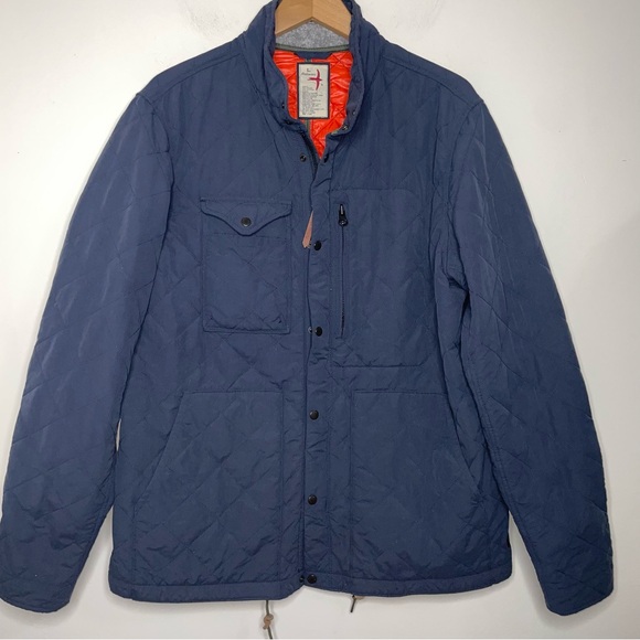 Relwen Other - Relwen Men's Quilted Insulated Tanker Jacket Navy Blue Large Nylon/Cotton Polyes